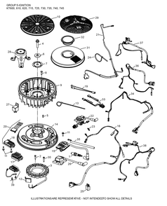 Kt735-3103 Ignition And Charging Diagram and Parts List for KT735-3103  Cub Cadet Lawn Tractor
